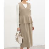 ベージュ | ワンピース ジャンスカ ノースリーブ | Honeys