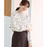 アイボリー花柄 | トップス ブラウス 長袖 | Honeys