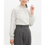 アイボリー花柄 | トップス ブラウス 長袖 | Honeys