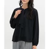 ネイビー | トップス ブラウス 長袖 | Honeys