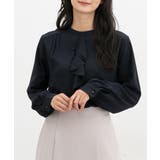 ネイビー | トップス ブラウス 長袖 | Honeys