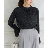 クロ水玉 | トップス ブラウス 長袖 | Honeys