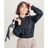 ネイビー | トップス ブラウス 長袖 | Honeys