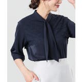 ネイビー | トップス ブラウス ボウタイブラウス | Honeys