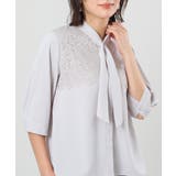 グレージュ | トップス ブラウス ボウタイブラウス | Honeys