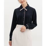 ネイビー | トップス ブラウス 長袖 | Honeys