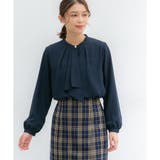 ネイビー | トップス ブラウス 長袖 | Honeys