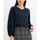 ネイビー | トップス ブラウス 長袖 | Honeys