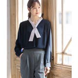 ネイビー | トップス ブラウス 長袖 | Honeys