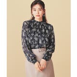 コン花柄 | トップス ブラウス 長袖 | Honeys