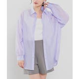 パープル | トップス シアーシャツ シャツ | Honeys