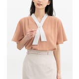 オレンジピンク | トップス ブラウス 半袖 | Honeys