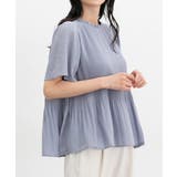 スモーキーブルー | トップス ブラウス 半袖 | Honeys