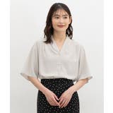 グレージュ | トップス ブラウス 半袖 | Honeys