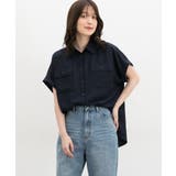 ネイビー | トップス ブラウス 半袖 | Honeys