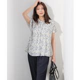 オフ×ブルー | トップス ブラウス 半袖 | Honeys