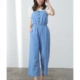 ブルー | オールインワン デニム 綿 | Honeys