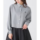 アイボリー×クロ | シャツ レディース ショート丈 | Honeys