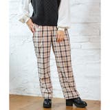 ベージュチェック | 【ハニーズ】パンツ ストレートパンツ チェック | Honeys