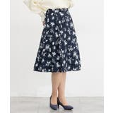 コン花柄 | ボトムス スカート ひざ丈 | Honeys