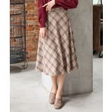 ベージュチェック | 【ハニーズ】ボトムス スカート ひざ丈 | Honeys