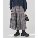 グレーチェック | ボトムス スカート ロングスカート | Honeys