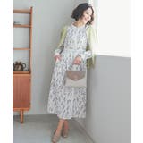 ベージュ×チャ | ワンピース 長袖 ロング丈 | Honeys