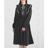 ブラック | ワンピース フリルワンピース 長袖 | Honeys