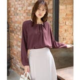 パープル | トップス ブラウス 長袖 | Honeys