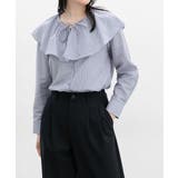 サックス×オフ | トップス ブラウス 長袖 | Honeys