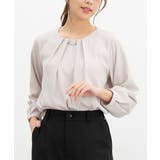 グレージュ | トップス ブラウス 長袖 | Honeys