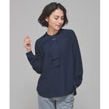 ネイビー | トップス ブラウス 長袖 | Honeys