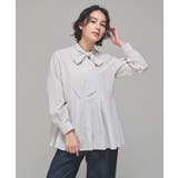 ベージュ×オフ | トップス ブラウス 長袖 | Honeys