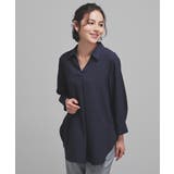ネイビー | トップス ブラウス スキッパーブラウス | Honeys