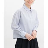 サックス×グレー | トップス ブラウス 長袖 | Honeys