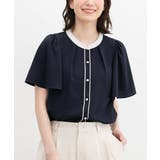 ネイビー | トップス ブラウス 半袖 | Honeys