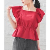 レッド | 【ハニーズ】トップス ブラウス ノースリーブ | Honeys