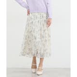 オフ花柄 | ボトムス ロングスカート プリーツスカート | Honeys