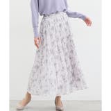 グレー花柄 | ボトムス ロングスカート プリーツスカート | Honeys