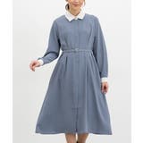 スモーキーブルー | ワンピース 長袖 ロング丈 | Honeys