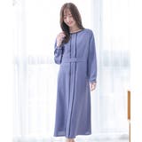 スモーキーブルー | ワンピース 長袖 ロング丈 | Honeys