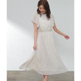 オフ花柄 | 【ハニーズ】ワンピース ロング丈 フリル袖 | Honeys