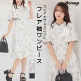 ワンピース 半袖 ひざ丈 | Honeys | 詳細画像1