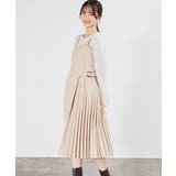 ベージュ | ワンピース ノースリーブ ロング丈 | Honeys