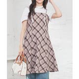 ベージュチェック | ワンピース キャミワンピース ノースリーブ | Honeys