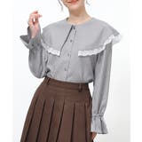 グレーチェック | トップス ブラウス 長袖 | Honeys