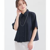 ネイビー | トップス ブラウス 半袖 | Honeys