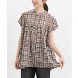 モカチェック | トップス ブラウス ノースリーブ | Honeys