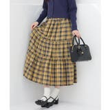 イエローチェック | ボトムス スカート ロングスカート | Honeys
