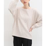 ベージュ×クロ | カットソー 長袖 ゆったり | Honeys